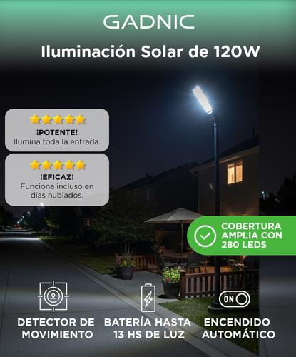 Reflector Solar Led 120W GADNIC S-LIGHT10 Sensor De Movimiento Exterior - 1
