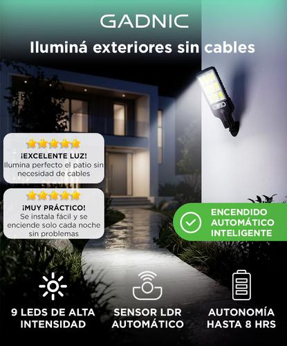 Pack X4 Reflector Solar Exterior Gadnic Con Sensor Y Control  - 1