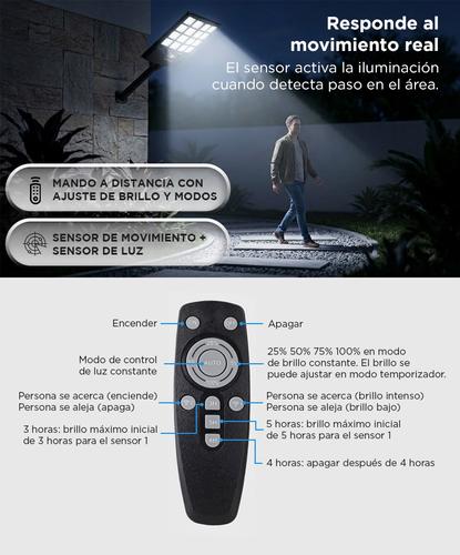 Reflector Solar Para Calles Gadnic Lámpara Luz 192 Led 5730 SMD 6V 9W Batería 6Ah Cobertura 200 M2 ABS - 2