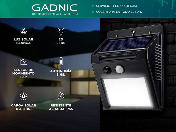 Luz Solar Led Para Exterior Gadnic DLDS12 Sensor de Movimiento - 1