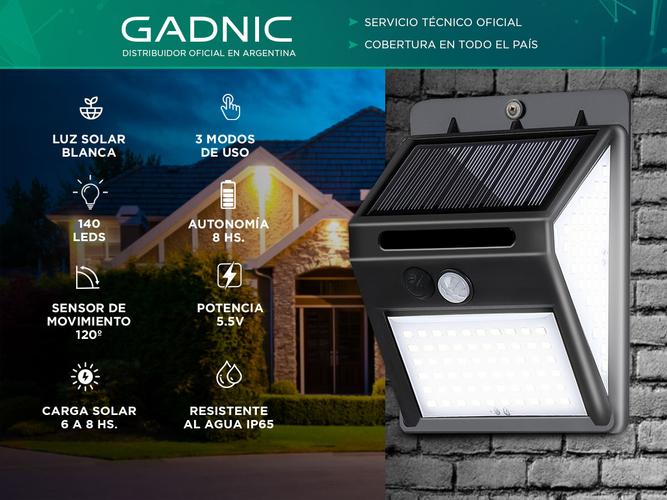 Luz LED Solar Para Exteriores Gadnic DLDS13 Impermeable IP65 - 1