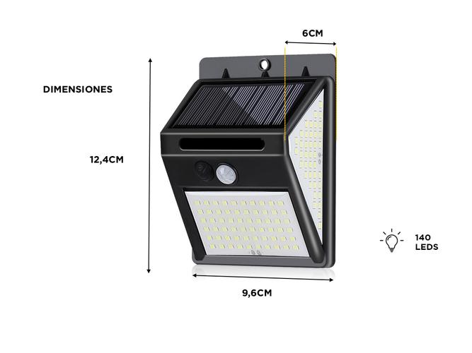 Luz LED Solar Para Exteriores Gadnic DLDS13 Impermeable IP65 - 5