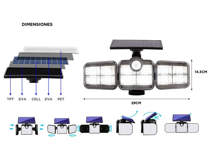 Reflector Led Solar 122 Gadnic DLDS14 Luz Fría + Control Remoto - 5