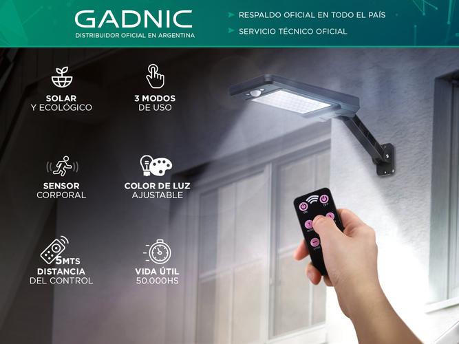 Reflector Led Solar Gadnic de Pared Con Sensor  - 1