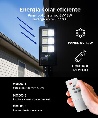 Reflector Solar Led 200W Gadnic S-LIGHT9 Sensor De Movimiento Exterior - 3