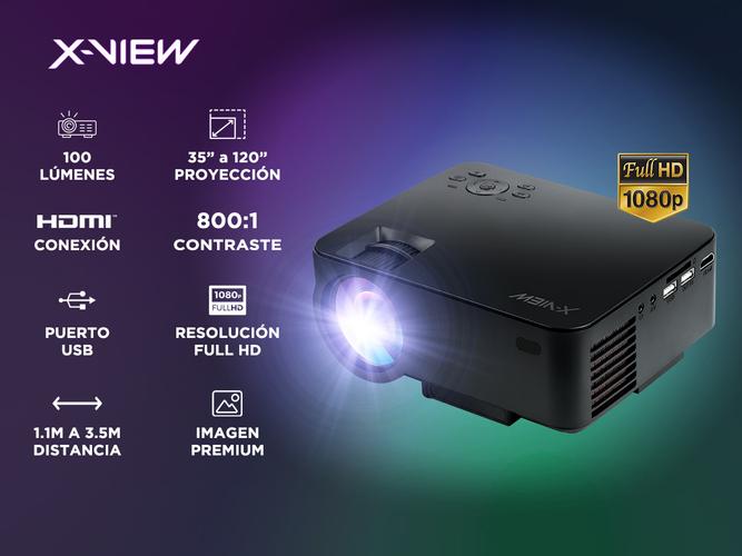 Proyector Led X View Full Hd 1080p 1000 Lumens Hasta 120 pulgadas - 1