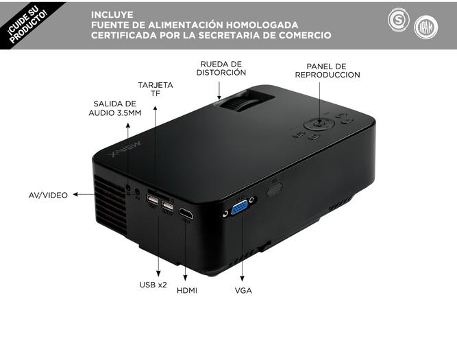 Proyector Led X View Full Hd 1080p 1000 Lumens Hasta 120 pulgadas - 4