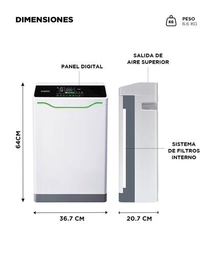 Purificador Aire Inteligente Gadnic Filtro HEPA y UV C 85W Nanocristales 7 Etapas App Tuya - 5
