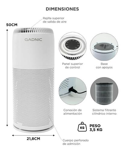 Purificador De Aire Gadnic H13 HEPA Carbon Activado UV C Anionizador 18W CADR 170 A 200m3h Hasta 35m2 - 5