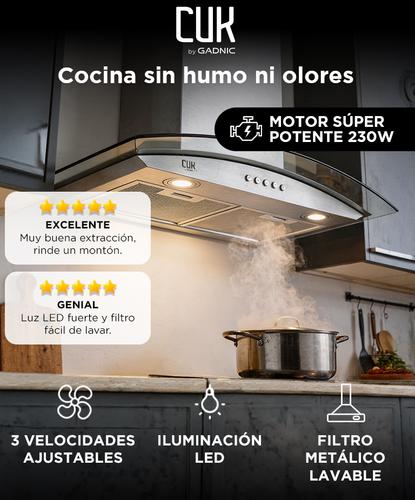 Campana Extractora De Cocina Cuk By Gadnic CSSV 230W 3 Velocidades Luces LED - 1