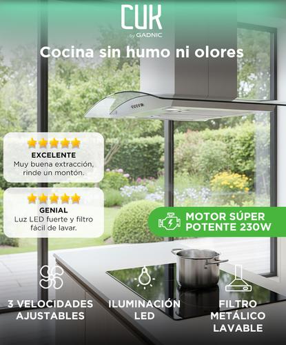 Campana Extractora De Cocina Cuk By Gadnic CSSV 230W 3 Velocidades Luces LED - 1