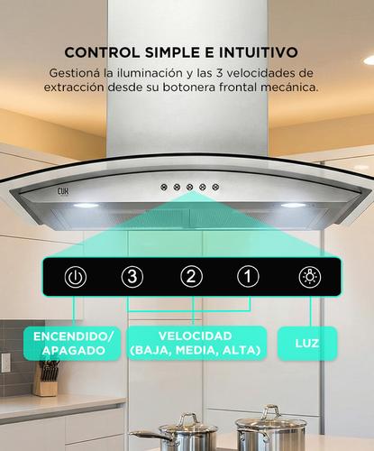Campana Extractora De Cocina Cuk By Gadnic CSSV 230W 3 Velocidades Luces LED - 2