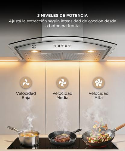 Campana Extractora De Cocina Cuk By Gadnic CSSV 230W 3 Velocidades Luces LED - 4