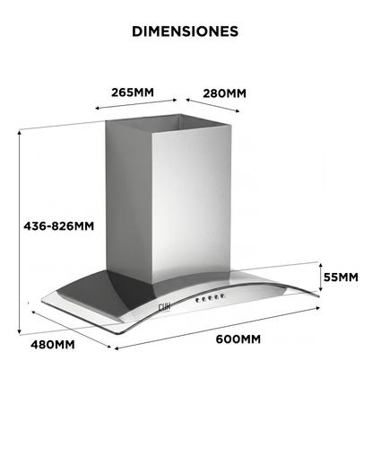 Campana Extractora De Cocina Cuk By Gadnic CSSV 230W 3 Velocidades Luces LED - 6