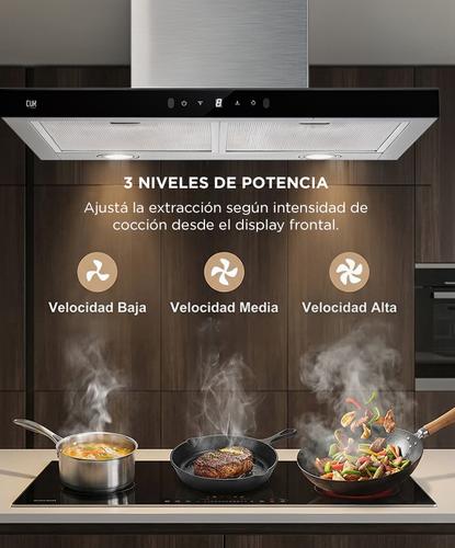 Campana Extractora De Cocina Cuk By Gadnic SIL 230W Control Táctil  Sensor de Mano Luces LED - 4