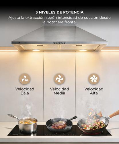Campana Extractora de Cocina Cuk By Gadnic 65W 3 Velocidades Luces LED Acero Inoxidable 430 - 4