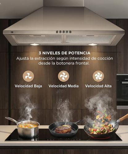 Campana Extractora de Cocina Cuk By Gadnic 65W 3 Velocidades Luces LED Acero Inoxidable 430 - 4