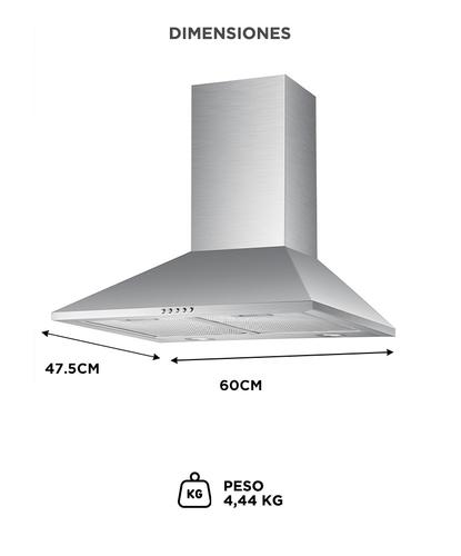 Campana Extractora de Cocina Cuk By Gadnic 65W 3 Velocidades Luces LED Acero Inoxidable 430 - 5