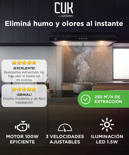 Extractor De Cocina Cuk By Gadnic EXT11971 100W Doble Filtro Aluminio 2 Luces LED Negro - 1