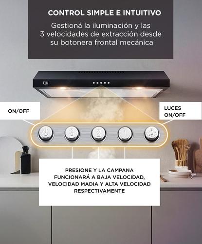 Extractor De Cocina Cuk By Gadnic EXT11971 100W Doble Filtro Aluminio 2 Luces LED Negro - 2