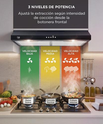 Extractor De Cocina Cuk By Gadnic EXT11971 100W Doble Filtro Aluminio 2 Luces LED Negro - 4