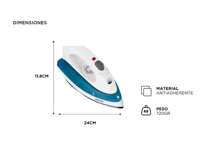 Plancha A Vapor Philco 1200W Antiadherente Rociador PVP1117N  - 3
