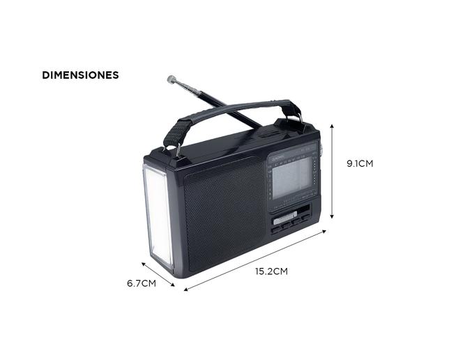 Radio Portatil BT GADNIC Inalámbrica AM/FM Con Linterna   - 3
