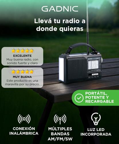 Radio Portatil BT GADNIC Inalámbrica AM/FM Con Linterna   - 1