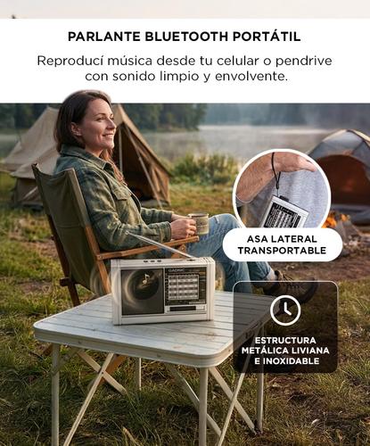Radio Portatil Gadnic FM AM Vintage Recargable USB BT TF Bateria 800 mAh Altavoz 3 W - 4