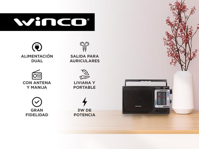 Radio Portatil Winco AM/FM W1231 Pilas y Electrica Manija  - 1
