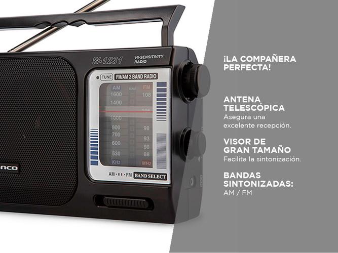 Radio Portatil Winco AM/FM W1231 Pilas y Electrica Manija  - 2
