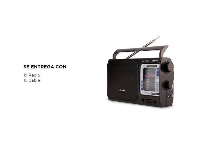 Radio Portatil Winco AM/FM W1231 Pilas y Electrica Manija  - 5