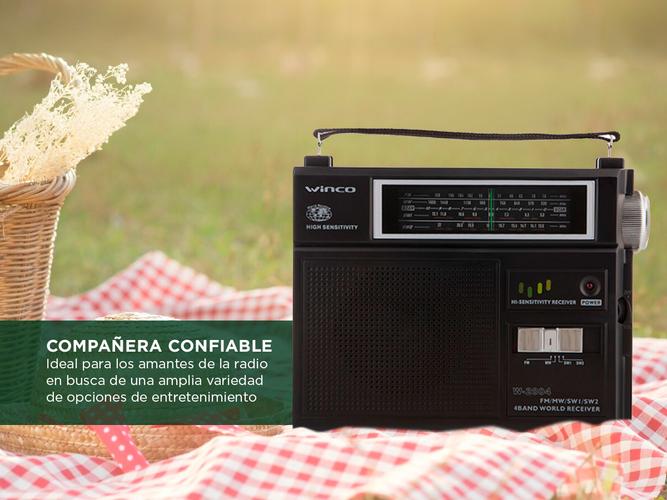 Radio Portátil Dual 4 Bandas Winco W2004 AM FM - 2