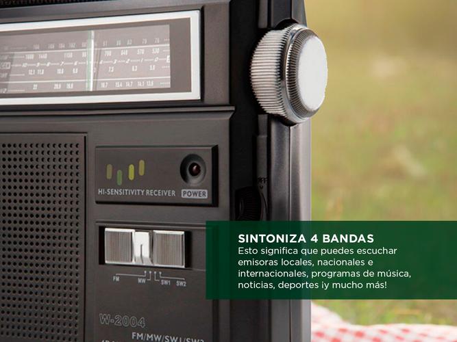 Radio Portátil Dual 4 Bandas Winco W2004 AM FM - 3