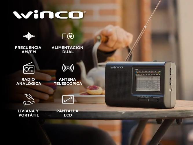 Radio Portátil de Mano Winco W2005 Dual 9 Bandas AmFm - 1