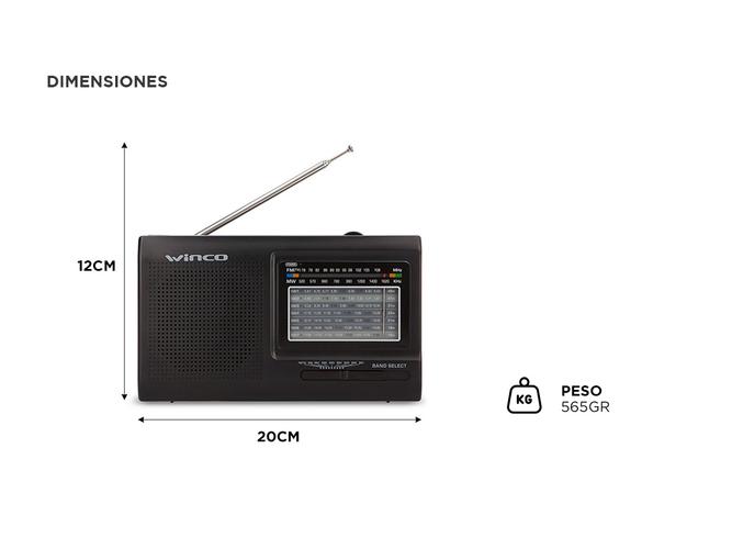 Radio Portátil de Mano Winco W2005 Dual 9 Bandas AmFm - 4