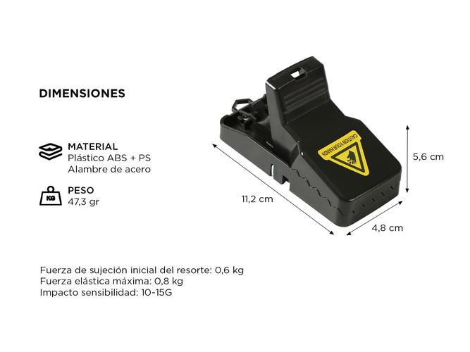 Trampa para Roedores Gadnic KMSL-91 Muy Seguro Ideal Rata Ratones - 3