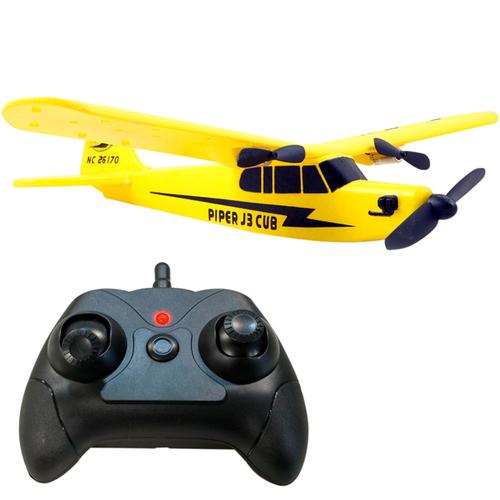 Avion A Radio Control Remoto Rc Piper J3 2.4Ghz Ideal para Aprender - 0