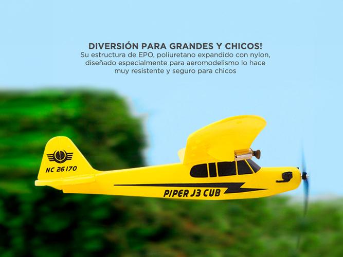 Avion A Radio Control Remoto Rc Piper J3 2.4Ghz Ideal para Aprender - 2