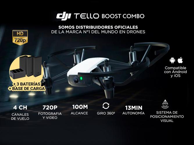 Drone DJI Tello Boost Combo Cámara HD Video y Foto en Vivo + Accesorios - 1