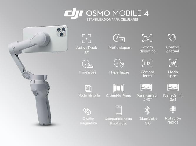 Estabilizador DJI Osmo Mobile 4 Videos Y Fotos Función Panorámica Diseño Magnético - 1