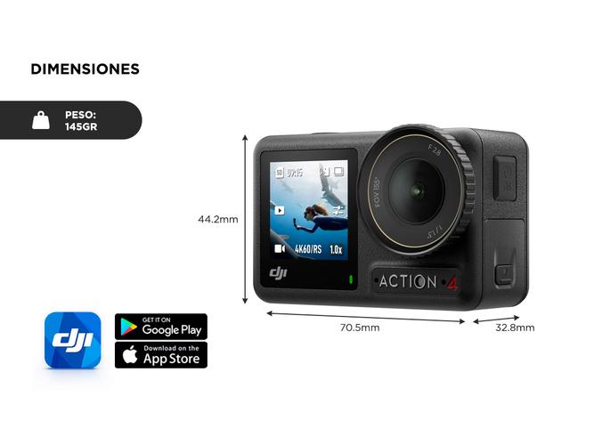 Cámara DJI Osmo Action 4 Adventure Combo 4K Dual Screen - 5