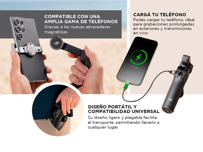 Estabilizador DJI Osmo Mobile 7 Pro Gimbal De Mano Para Celulares Trípode Integrado  Usado - 4