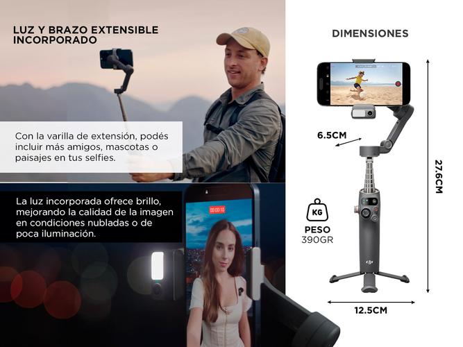 Estabilizador DJI Osmo Mobile 7 Pro Gimbal De Mano Para Celulares Trípode Integrado  Usado - 5