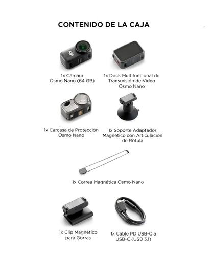 Camara Deportiva DJI Osmo Nano 64GB 4K 60FPS Estabilizacion Rock Steady Horizon Balancing Sumergible 10m Pantalla Tactil - 6