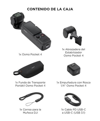 Camara DJI Osmo Pocket 4 Combo Estandar Estabilizacion 3 Ejes Pantalla 2 107GB MicroSD 1TB Autonomia 240min - 6