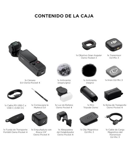Camara DJI Osmo Pocket 4 Combo Creadores Estabilizacion 3 Ejes Pantalla 2 107GB MicroSD 1TB Autonomia 240min - 6