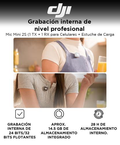 Mic Mini 2S DJI (1 TX + 1 RX Móvil Para Celulares USB-C + Estuche De Carga), Cancelación De Ruido Con IA - 1