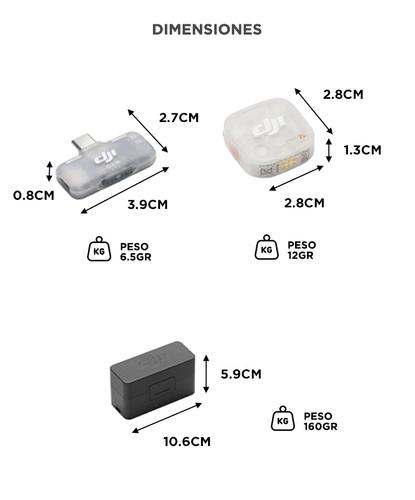 Mic Mini 2S DJI (1 TX + 1 RX Móvil Para Celulares USB-C + Estuche De Carga), Cancelación De Ruido Con IA - 5