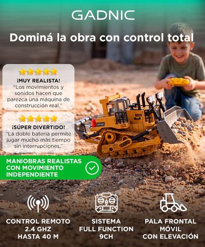 Bulldozer Gadnic Excavadora Pala Móvil Con Control Remoto Luces Y Sonido Camión Vehículo Juguete Para Niños - 1